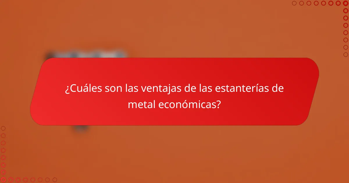 ¿Cuáles son las ventajas de las estanterías de metal económicas?