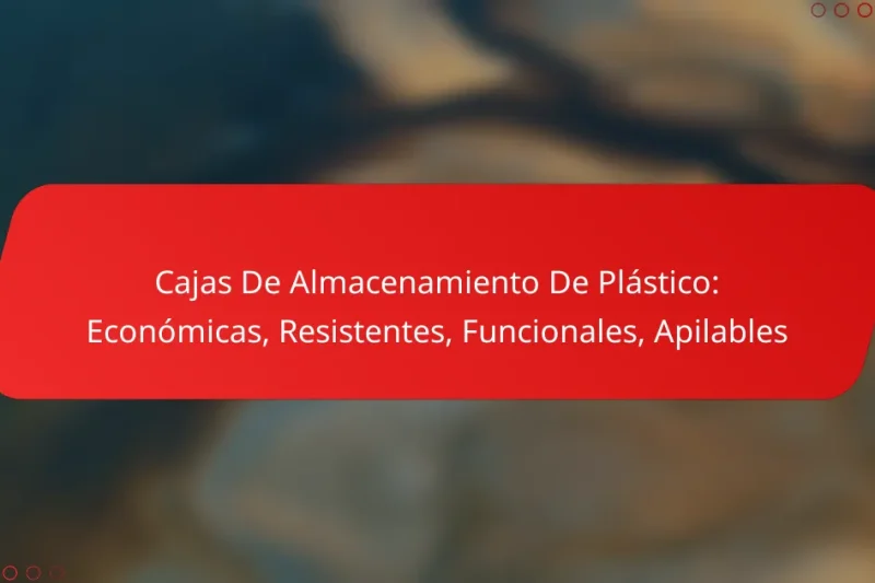 Cajas De Almacenamiento De Plástico: Económicas, Resistentes, Funcionales, Apilables