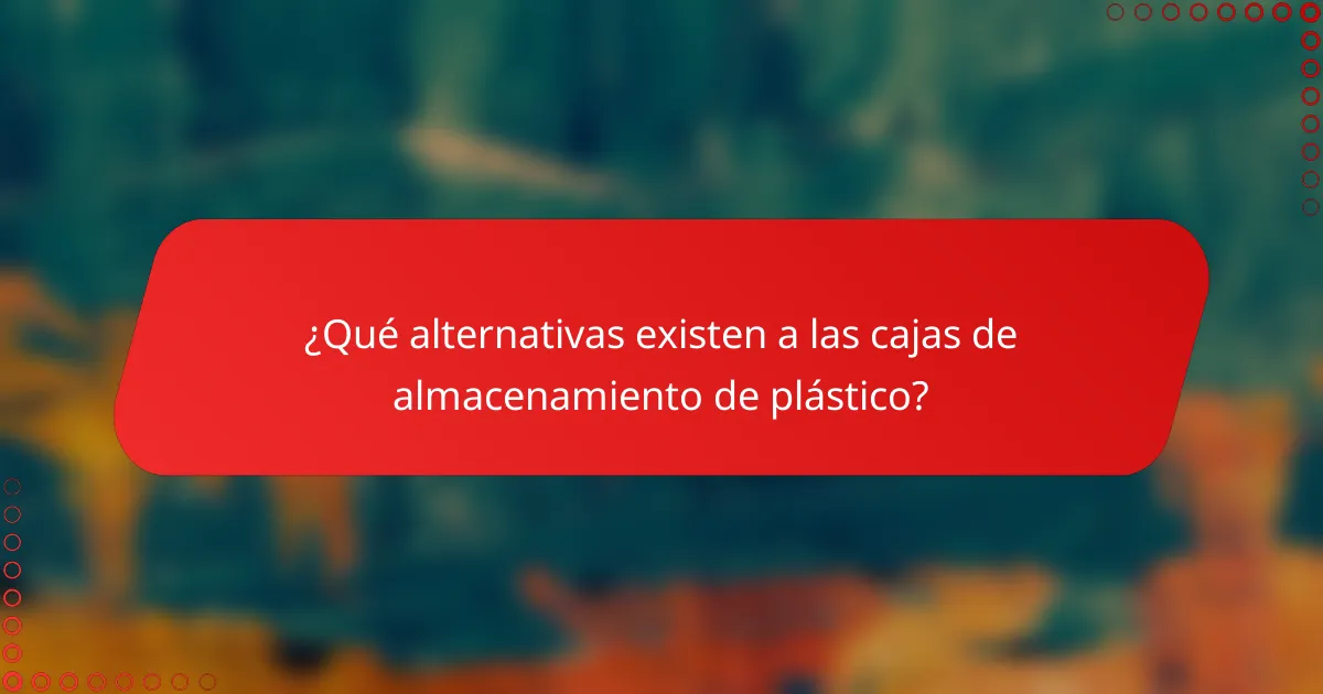 ¿Qué alternativas existen a las cajas de almacenamiento de plástico?
